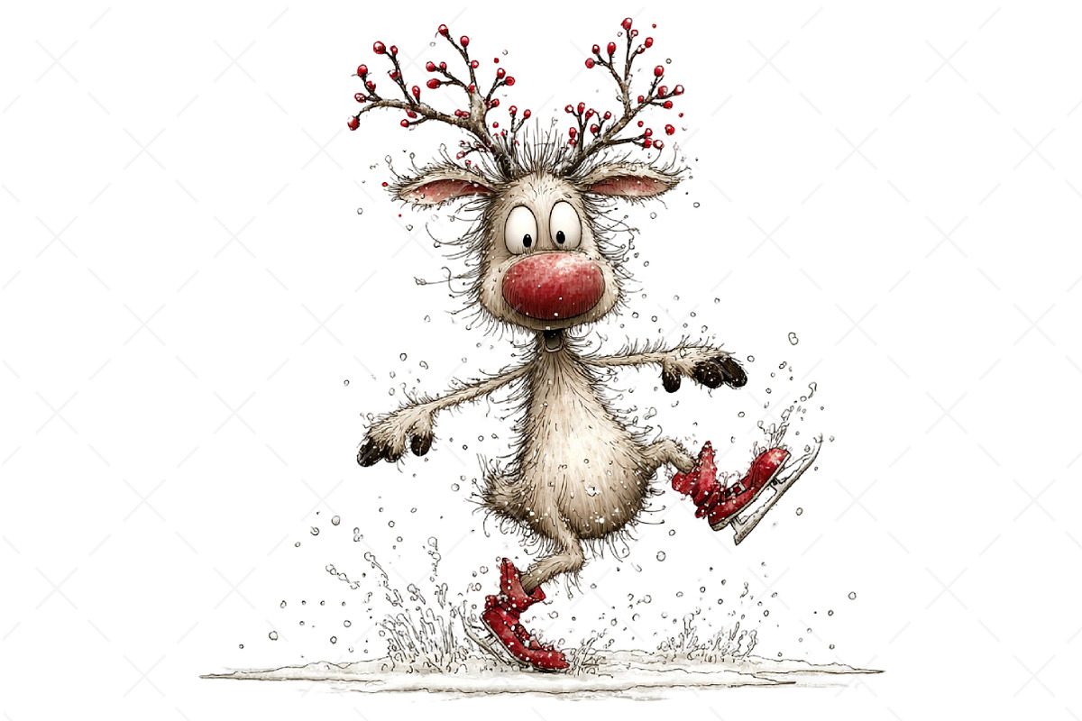 Funny Panic Reindeer Clipart, an Illustration by Craft Nest (Photo 5 of 8)