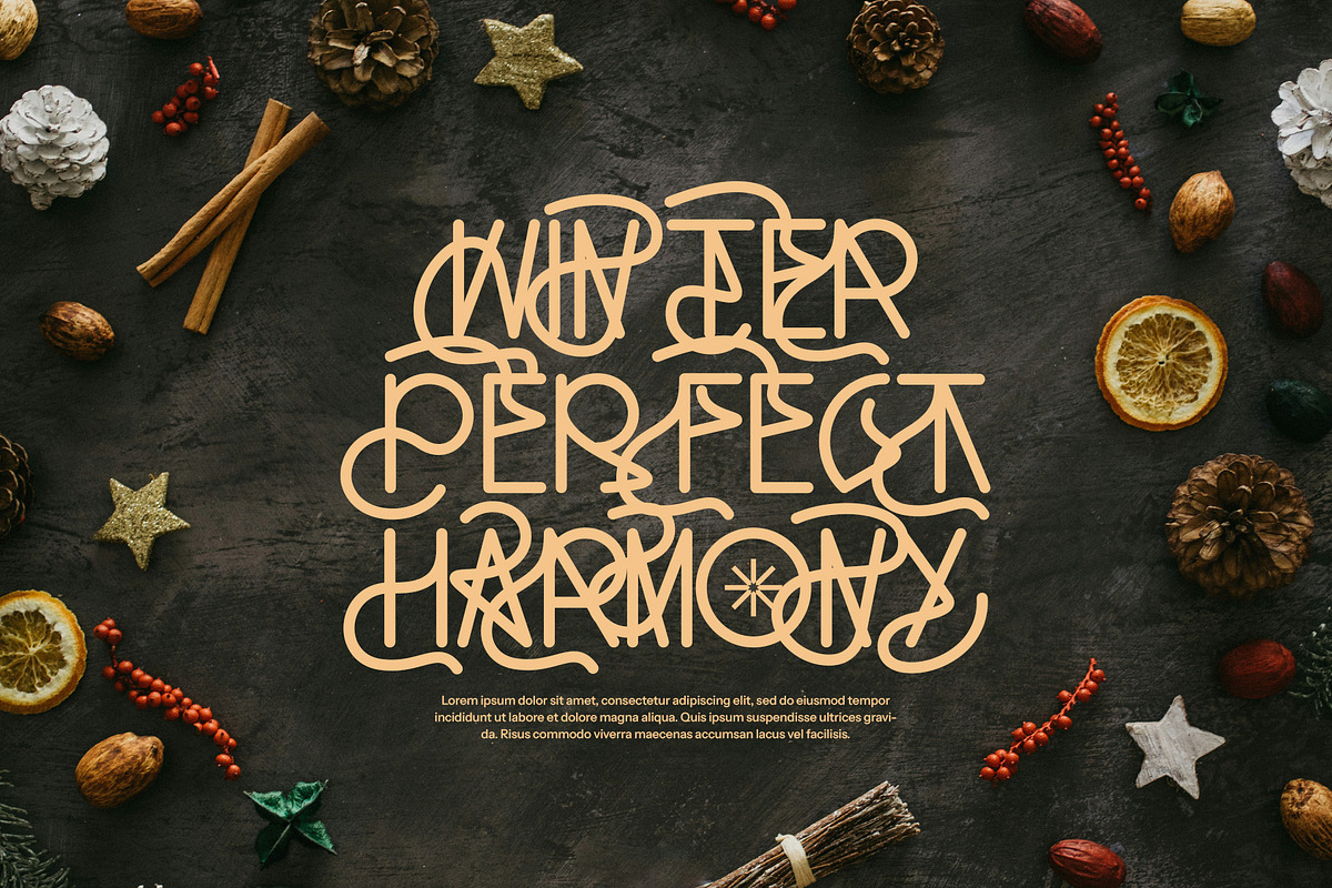 Winter Holiday Display Font, a Sans Serif Font by Graphicxell (Photo 3 of 12)