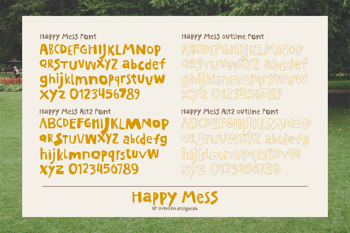 Happy Mess – Handmade Display Font, a Handwritten Font by shineink.designlab (Photo 11 of 11)