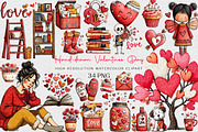 Hand-drawn Valentines Day Clipart, an Illustration by DreamCafeArt (Thumbnail 1 of 6)