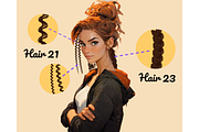 25 Hair Brushes For Photoshop, a Brush Add-On by Velo Graphic Studio (Thumbnail 4 of 10)