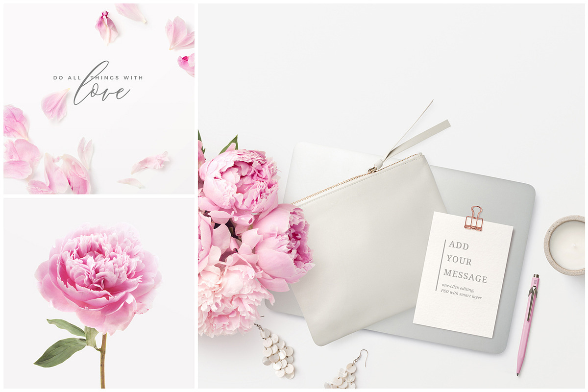 Pink Peonies - 16 Photos and Mockups, a Mockup by Anja Kaiser (Photo 3 of 6)