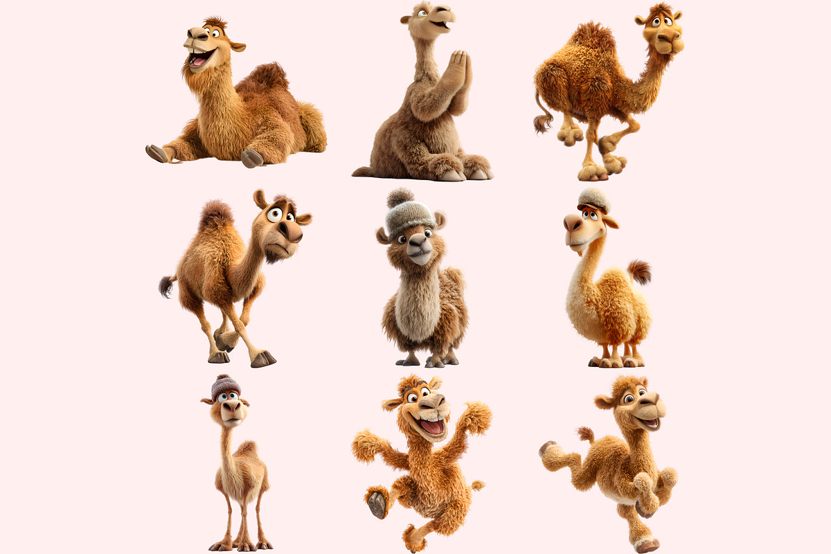 Funny Camel Clipart PNG Bundle, a Graphic by M9 Design (Photo 2 of 10)