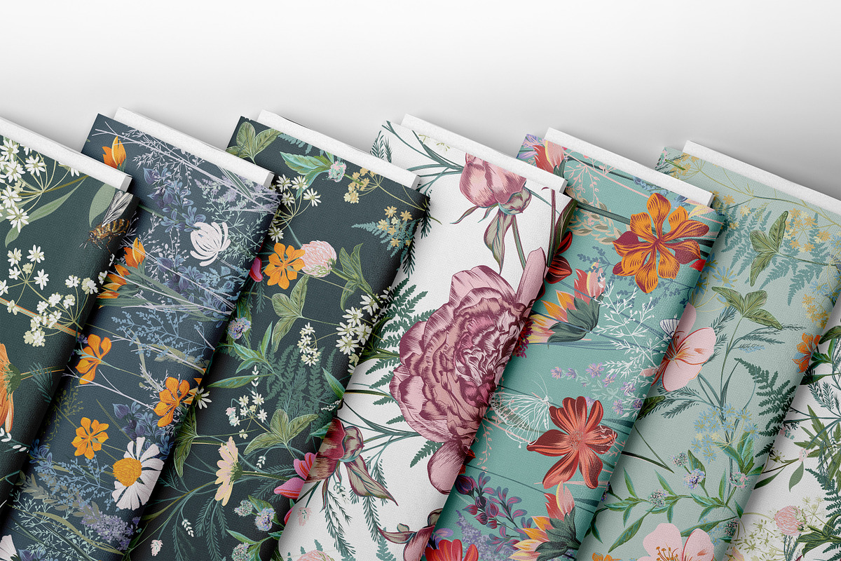 Floral delight vector patterns set, a Pattern Graphic by FleurArt (Photo 8 of 13)