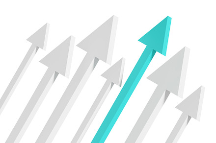 Multiple arrows pointing up. Growth