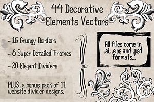 44 Decorative Vector Elements Pack