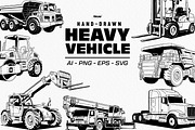 Heavy Vehicle Hand-Drawn Vector, a Transportation Illustration by Tekuni (Thumbnail 1 of 9)