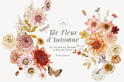 Autumn fall Watercolor warm flowers, a Seasonal Illustration by Grace Noboa Illustrations (Thumbnail 1 of 6)