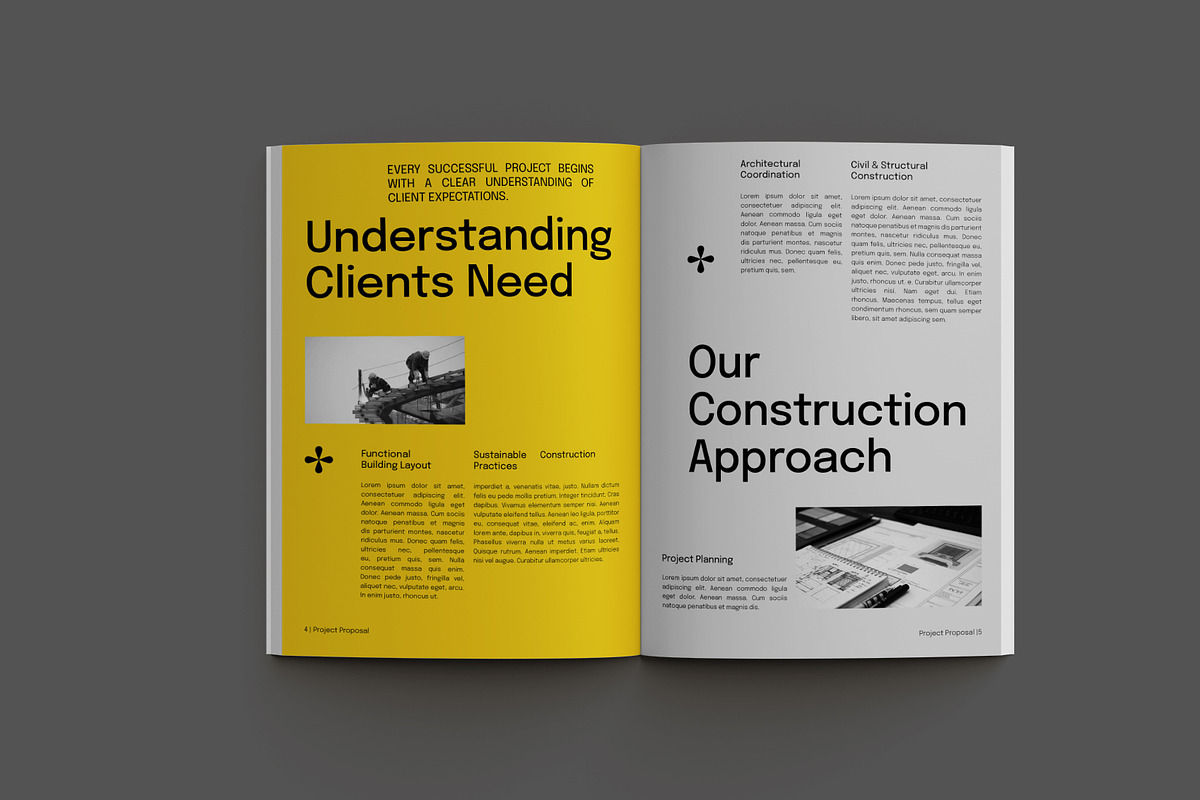 Yellow Construction Project Proposal, a Brochure Template by Neermana (Photo 4 of 11)