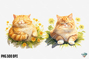 Summer Fat Cat Watercolor, an Illustration by Gemstone (Thumbnail 12 of 12)