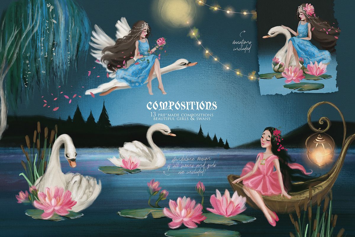 Enchanted Swan Lake, an Animal Illustration by Anna Babich (Photo 4 of 8)