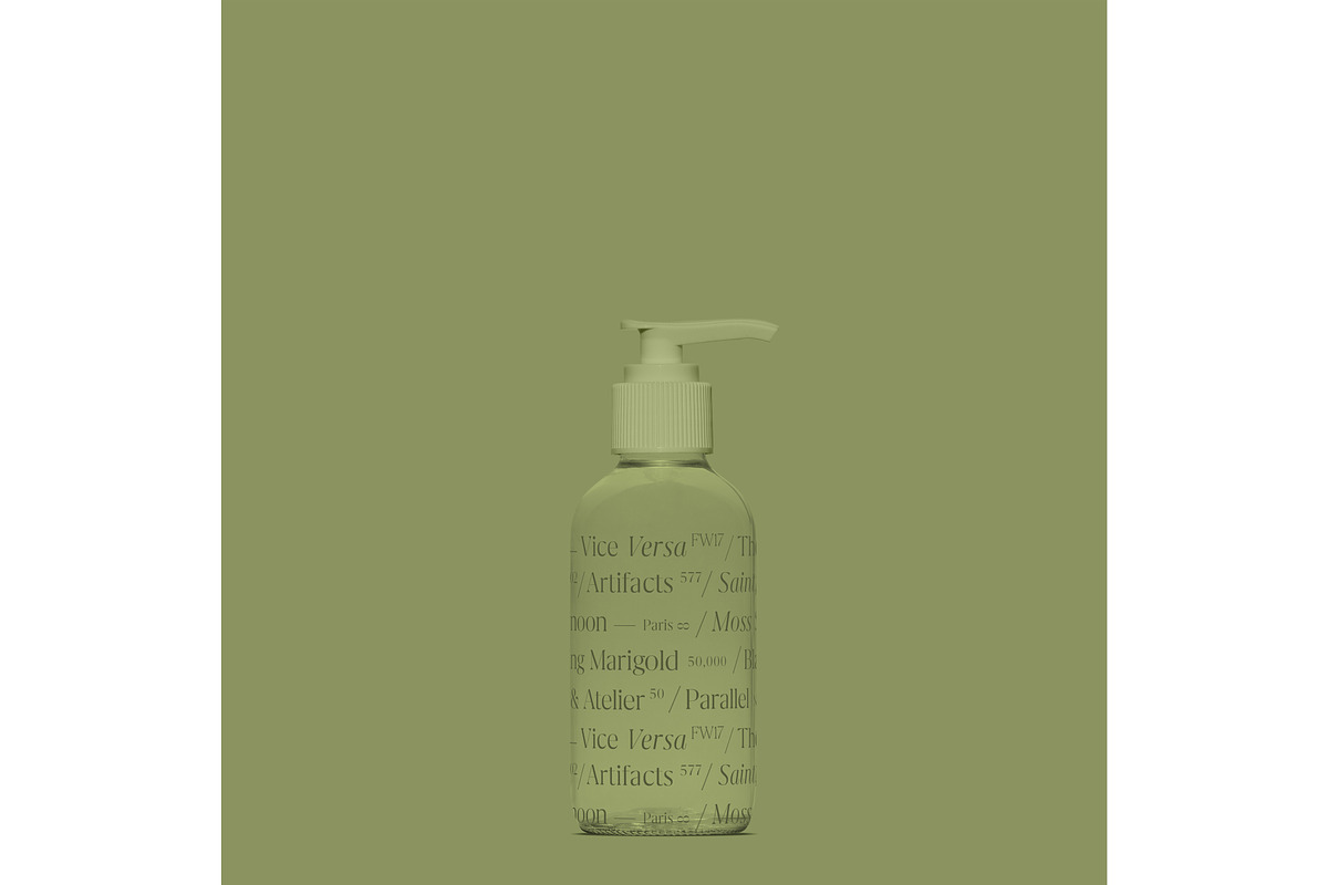 Glass Cosmetic Pump Bottle Mockup, a Pens & Pencil Mockup by Copal (Photo 5 of 17)