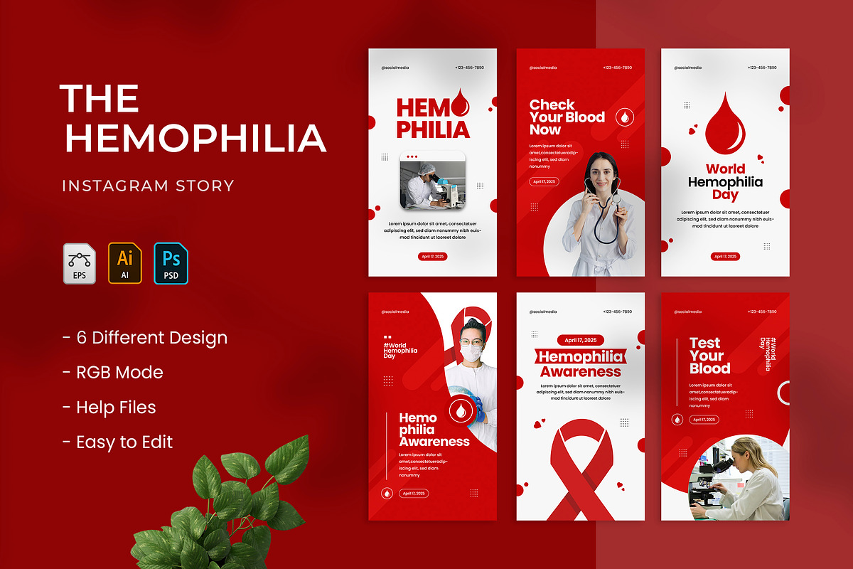 Hemophilia - Instagram Story, a Print Template by VUNIRA