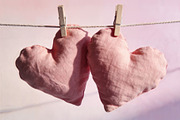 Soft Pink Fabric Hearts on Clothesli, a Holiday Photo by IrinaCzaran (Thumbnail 2 of 2)