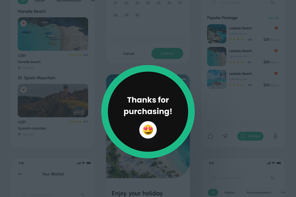 Travel App UI Kit Design, an App Template by Zee UI (Photo 4 of 6)