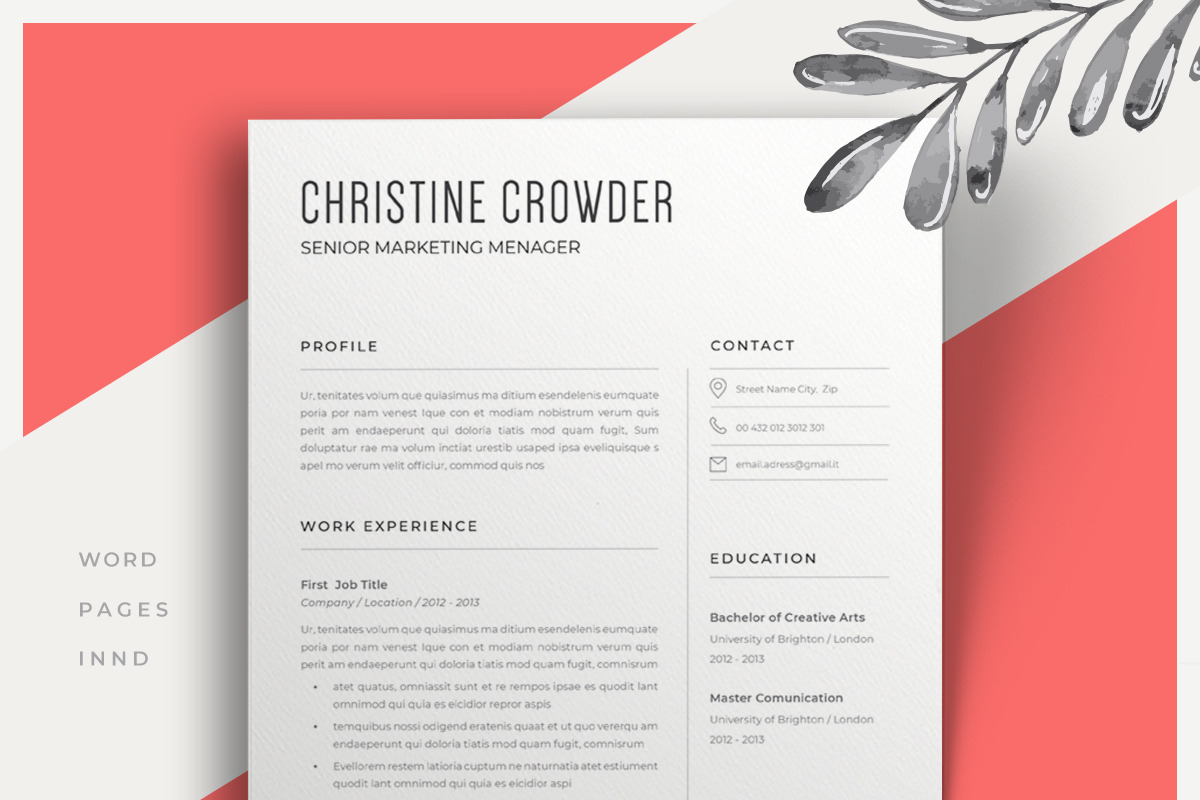 Minimalist Resume, a Resume Template by Astut