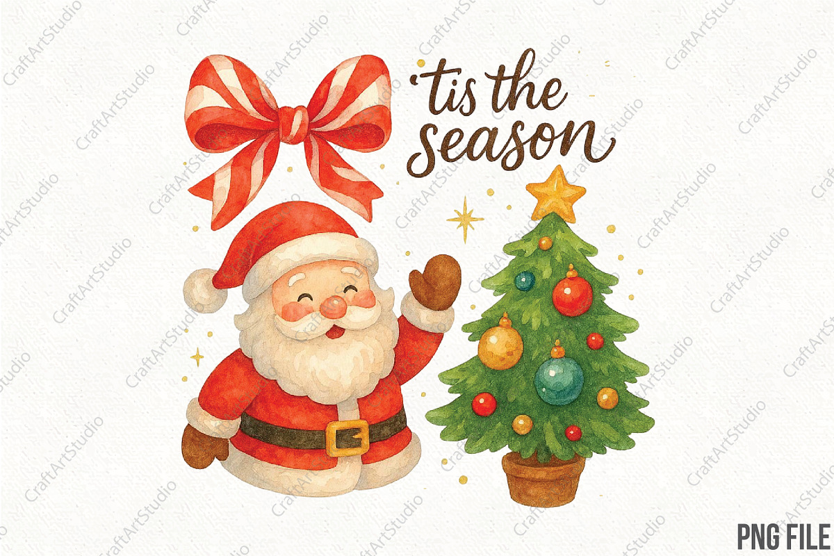 Tis the Season Christmas PNG, an Illustration by CraftArtStudio (Photo 1 of 4)