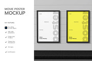 Movie Poster Mockup on Wall, a Product Mockup by graphypix (Thumbnail 2 of 4)