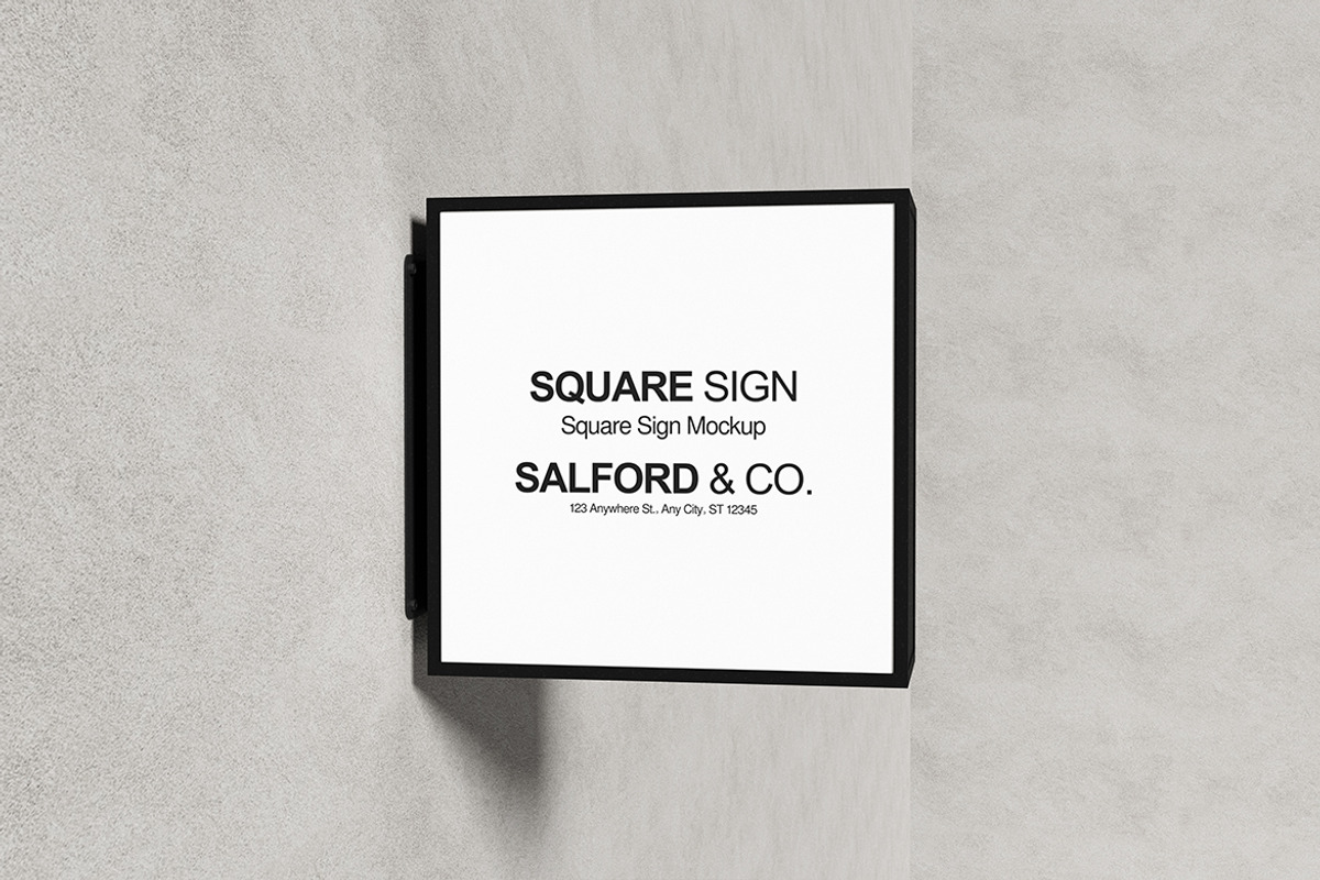 Square Sign Mockup, an Advertising Mockup by swsi-studio