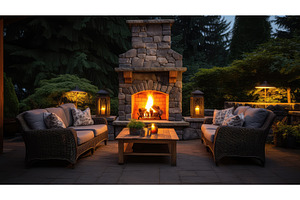 heat fireplace outdoor ai generated, a Nature Photo by pikepicture