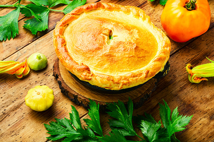 Homemade pie with zucchini and squas, a Food & Drink Photo by MLunov MLunov