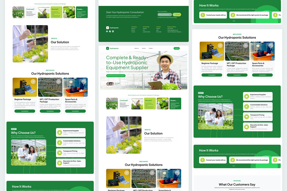 Hydroponic Landing Page Template, a Landing Page Template by Font Kingdom (Photo 4 of 5)