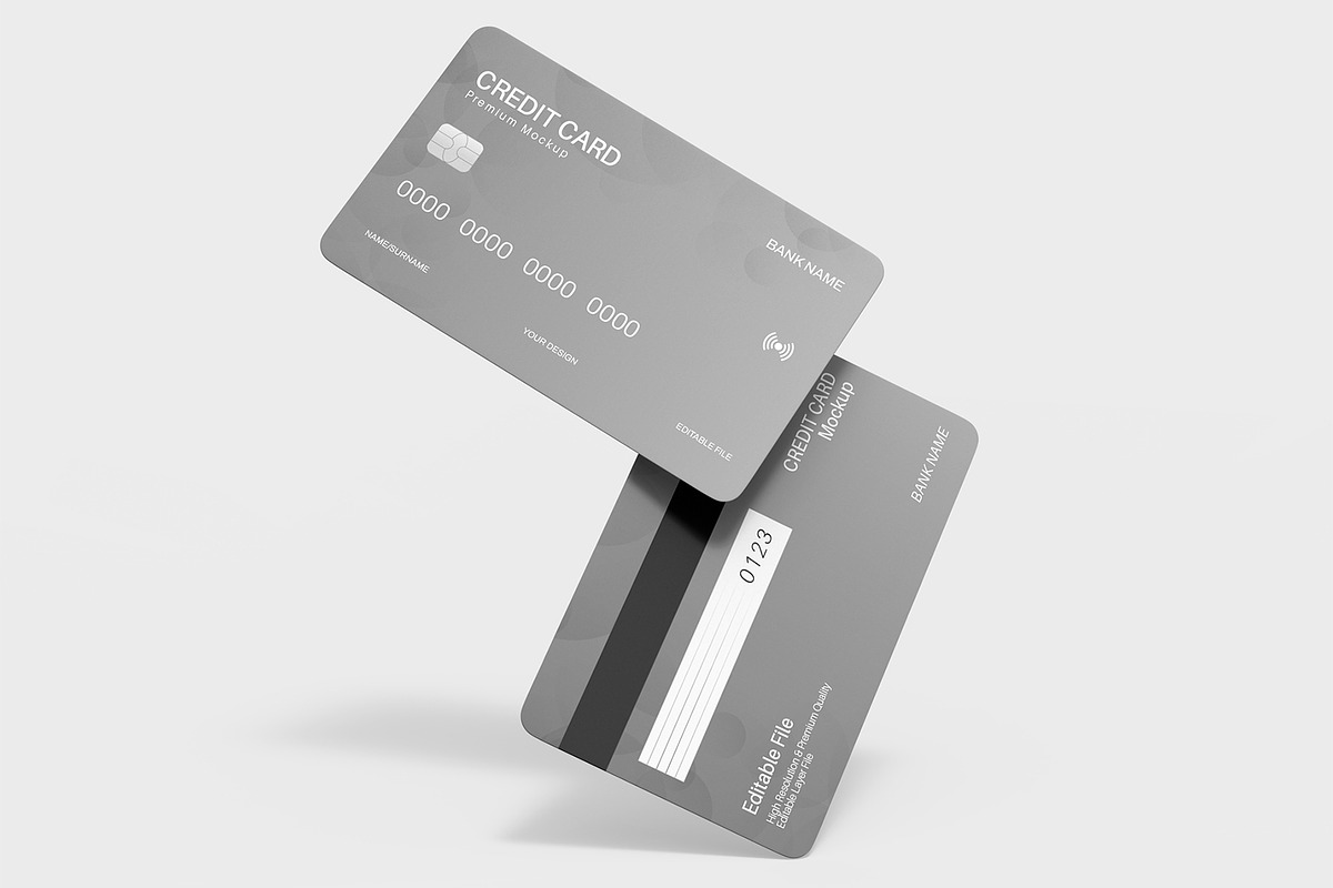 Plastic Credit Card Mockup Template, a Product Mockup by graphypix (Photo 3 of 4)