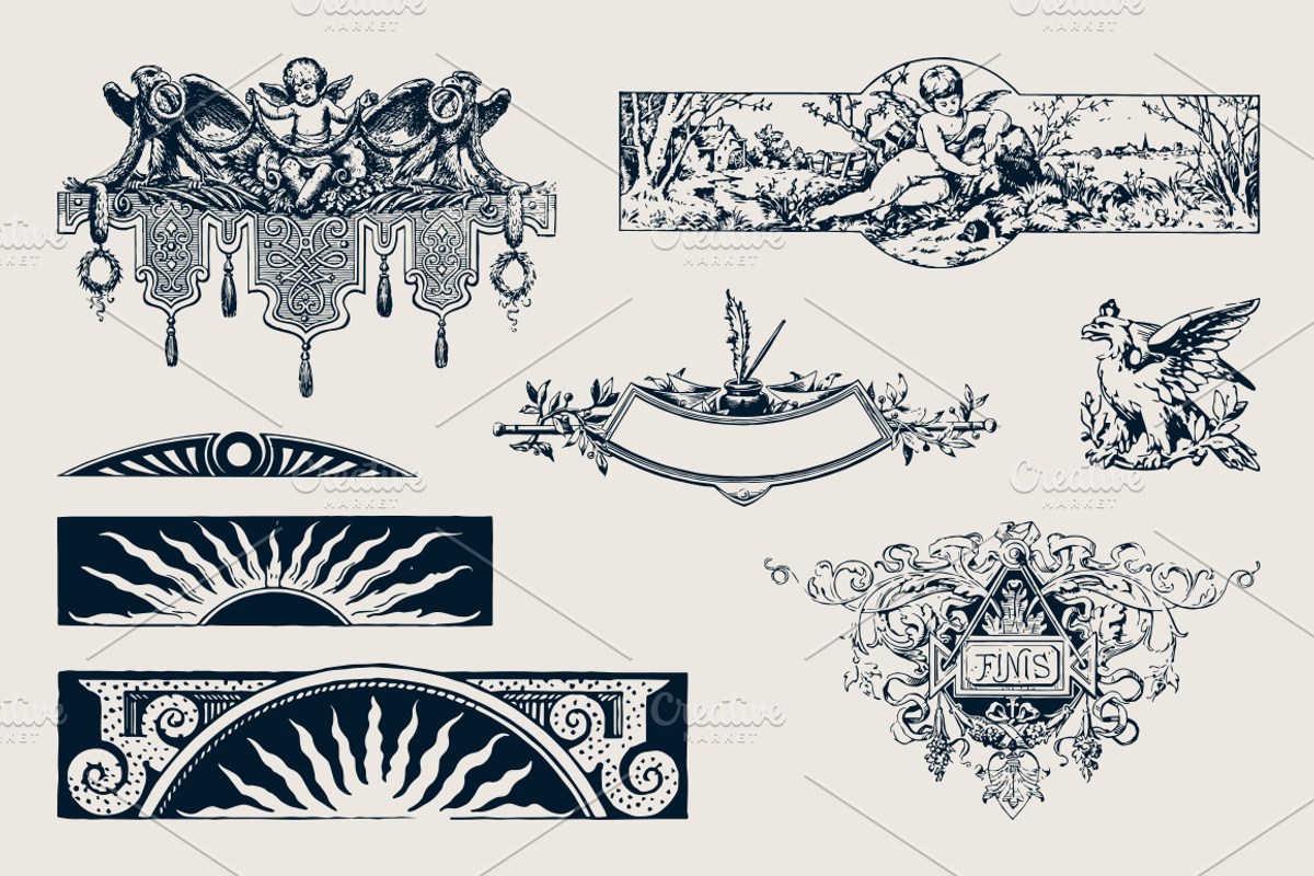 50 Vintage Ornaments, an Illustration by MARTINI Type Designer (Photo 2 of 3)