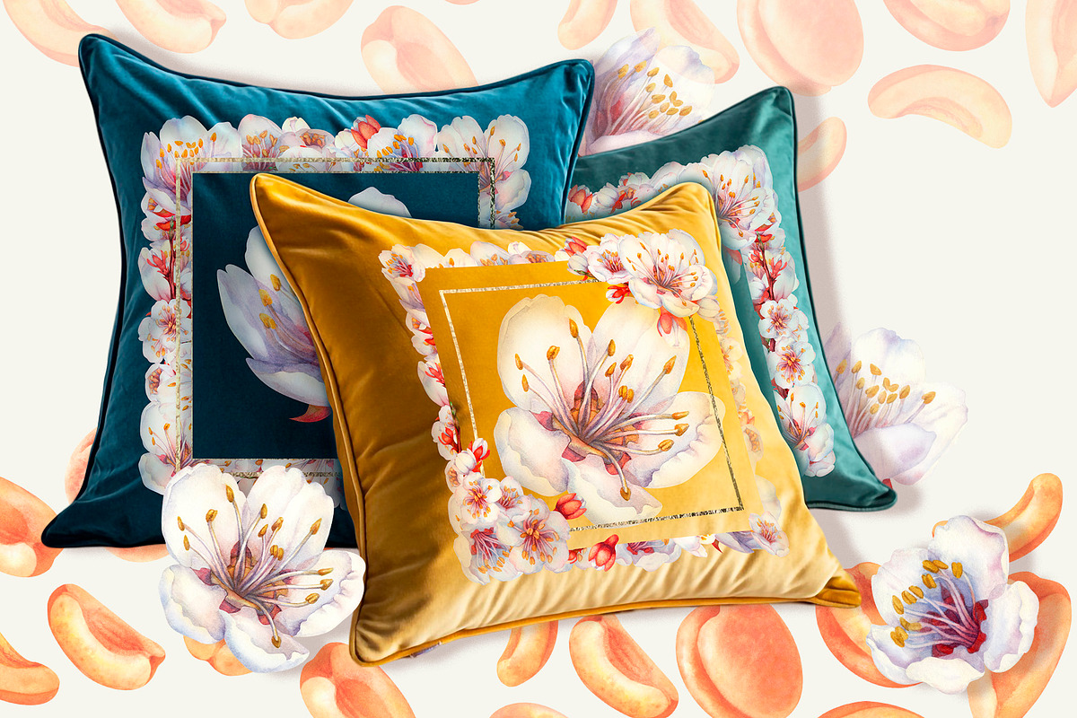 Apricot Fruits & Flowers, watercolor, a Food Illustration by EL_SUHOVA (Photo 10 of 17)
