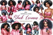 Watercolor Black Women Clip Art, an Illustration by CreationArt (Thumbnail 1 of 6)