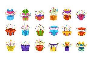 Cartoon giftbox confetti. Gift box, an Object Illustration by Stock-Smart-Start