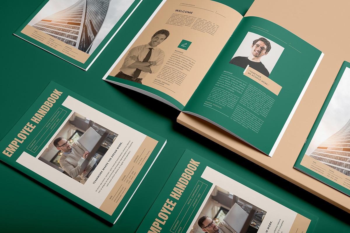 Modern Employee Handbook Template, a Brochure Template by Designsoul14 (Photo 2 of 10)