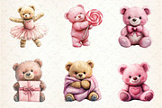 Pink Cute Blush Teddy Bear Clipart, an Illustration by Dream Creation (Thumbnail 4 of 6)