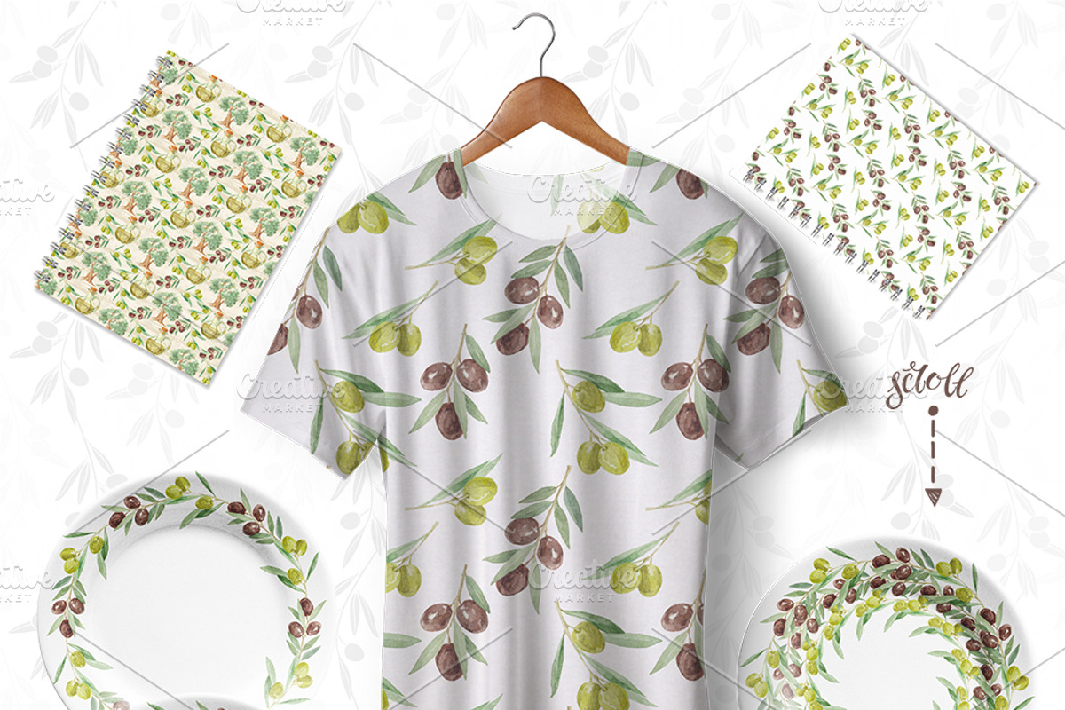 Watercolor olive set, a Food Illustration by maritime_m (Photo 6 of 6)