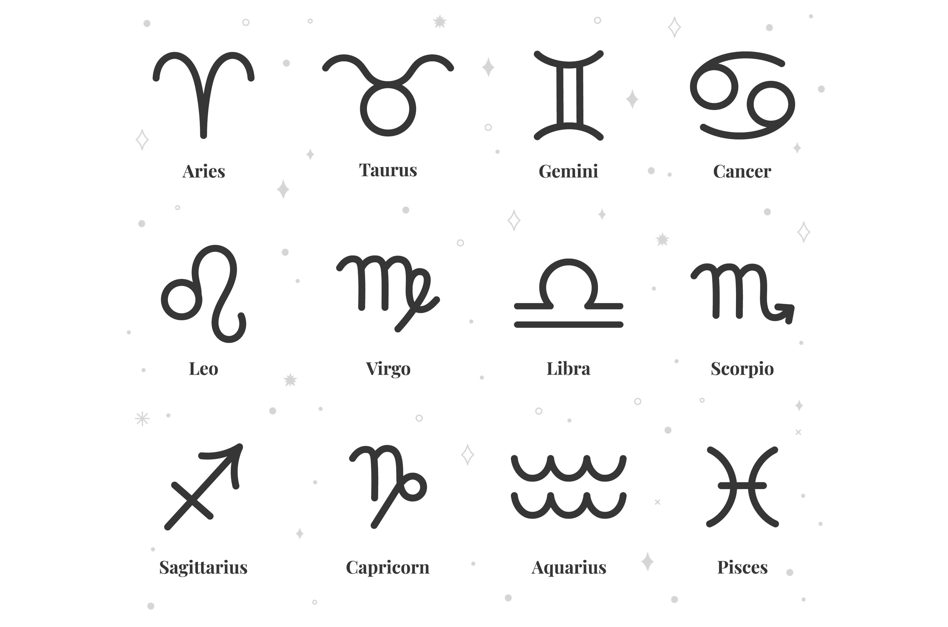 Zodiac sign icons, astrological | Illustrations ~ Creative Market