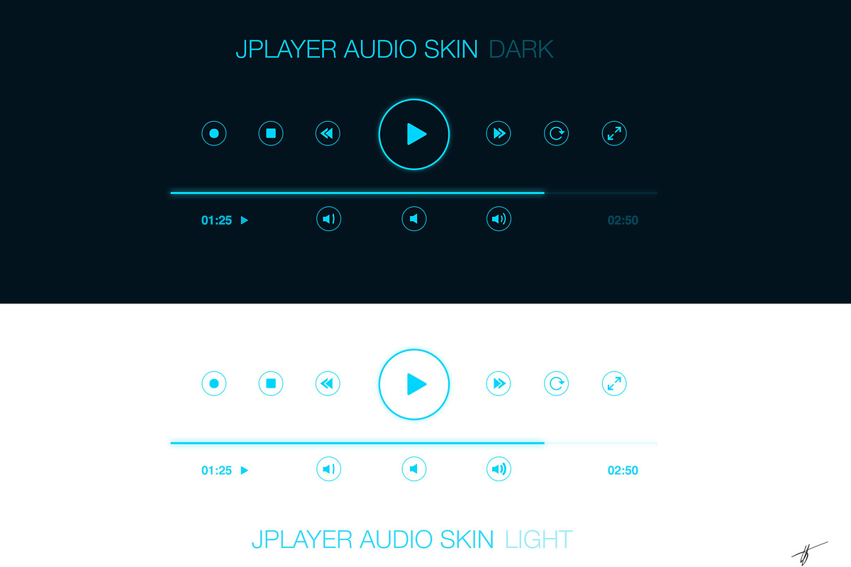 Audio Player User Interface PSD HiDP, a Templates & Theme by D2T Studio (Photo 2 of 2)