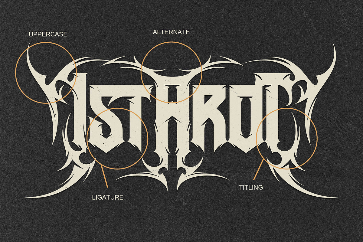 Istarot – Heavy Metal Typeface, a Blackletter Font by Letterara (Photo 14 of 15)