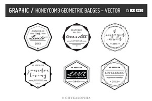 Honeycomb Geometric Badges Vector
