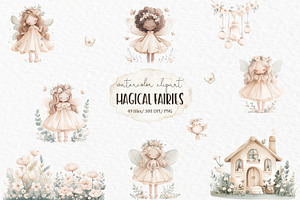 Fairy Garden Baby Girl Clipart