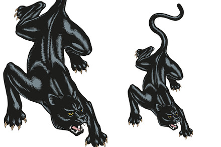 Black panther tattoo art design, an Animal Illustration by Ledokolua