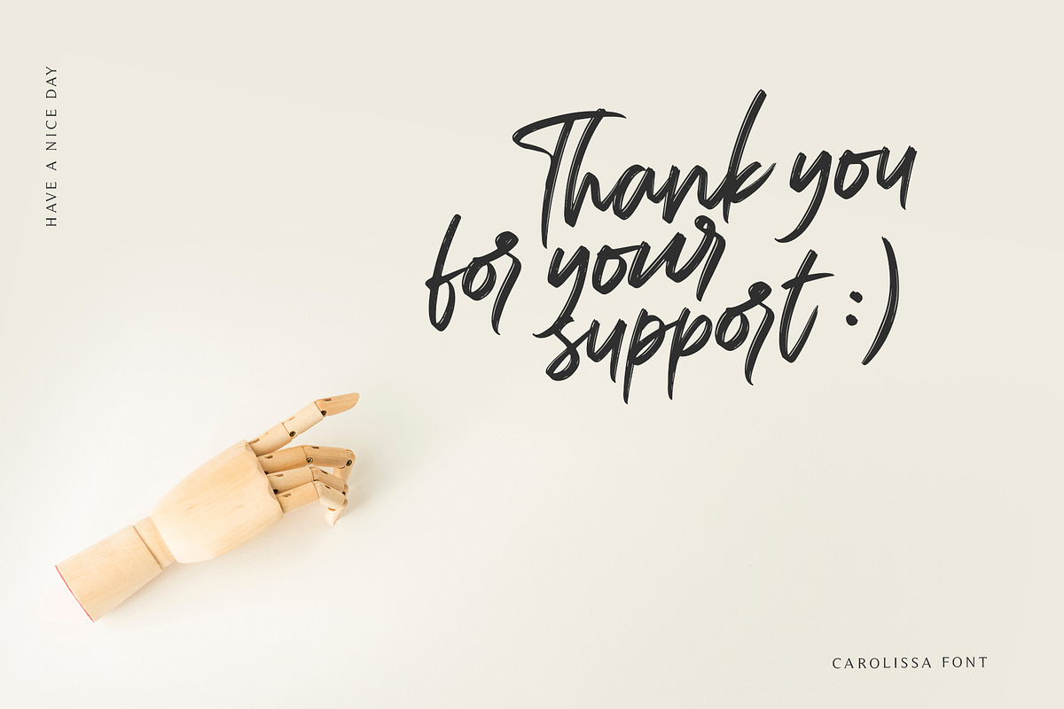 Carolissa, Handwritten Brush Script, a Script Font by Motokiwo (Photo 14 of 14)