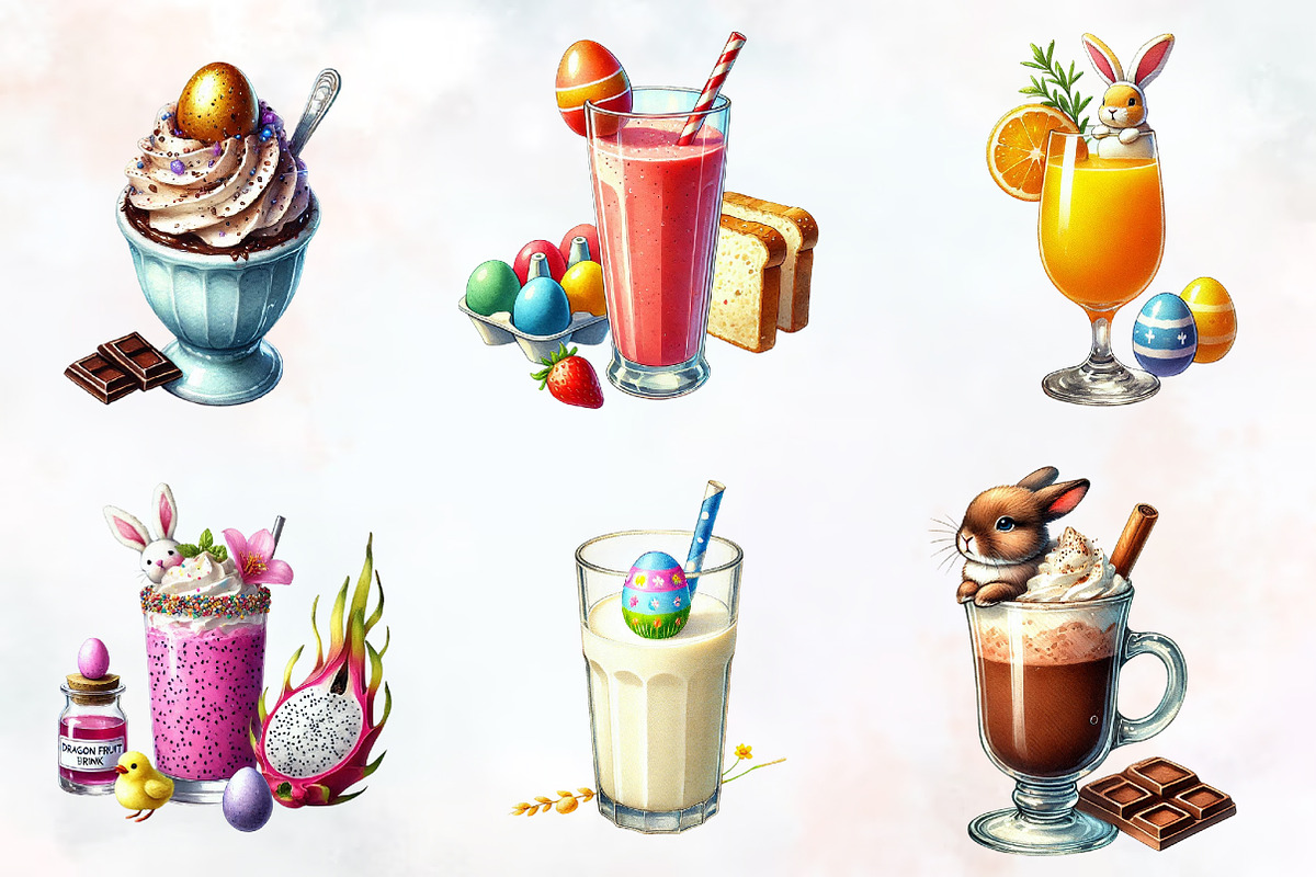 Easter drinks sublimation clipart, an Illustration by RobertsArt (Photo 3 of 7)