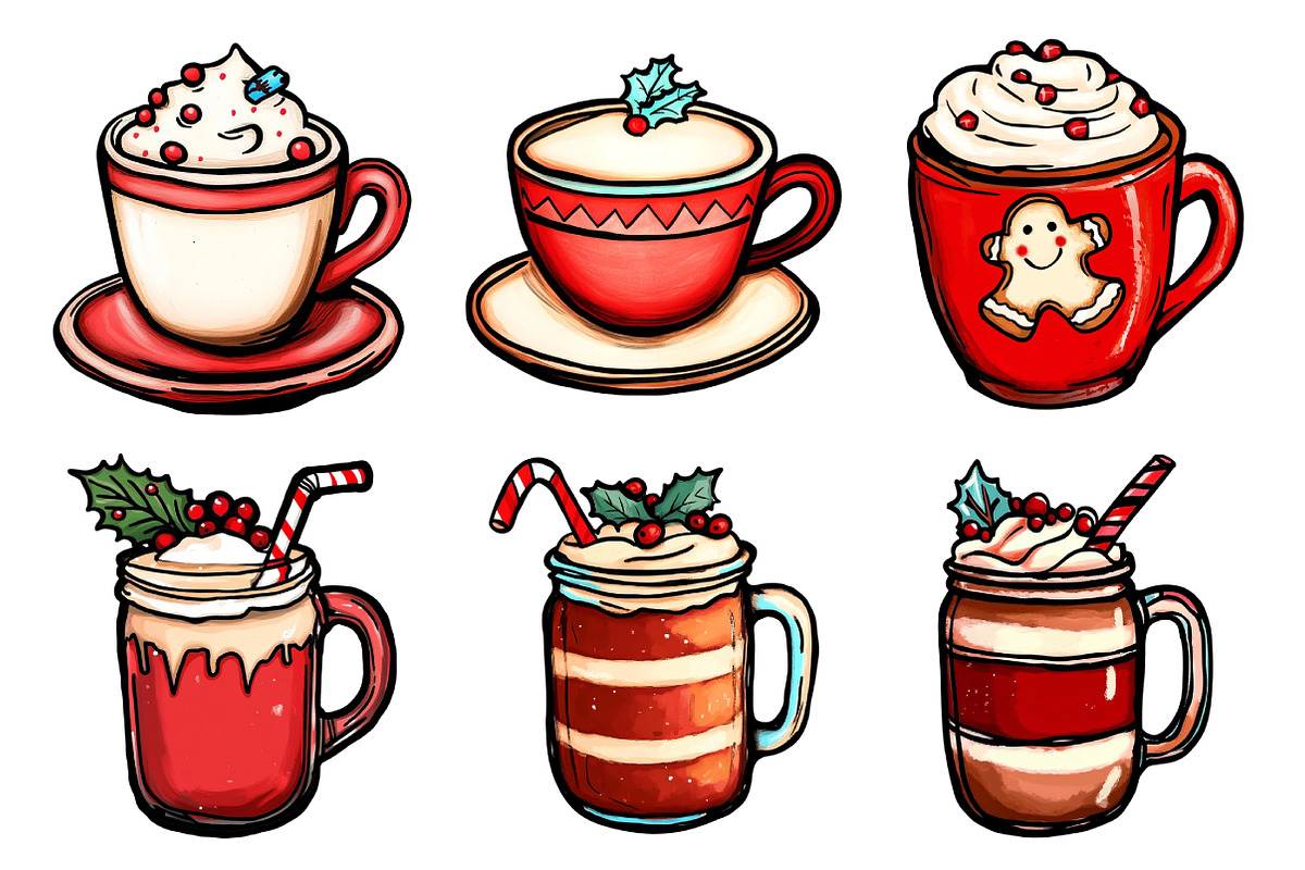 Christmas Drinks PNG Clipart Bundle, an Illustration by Daily.Designs (Photo 4 of 5)