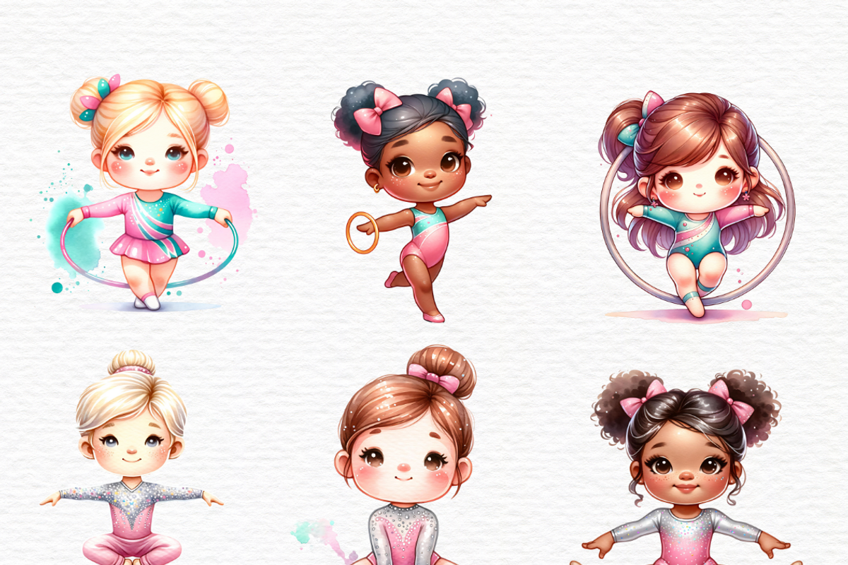 Watercolor pastel gymnastics clipart, a Sport Illustration by Invite to Clipart (Photo 4 of 7)