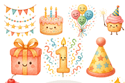 Birthday Clipart Set, a Decorative Illustration by Pati Charm Studio (Thumbnail 1 of 8)