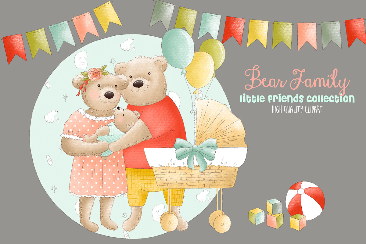 Bear mother and father clipart, an Animal Illustration by Magic Story Studio (Photo 4 of 4)