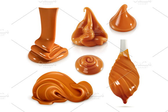 Sweet Caramel Toffee Candy Vector