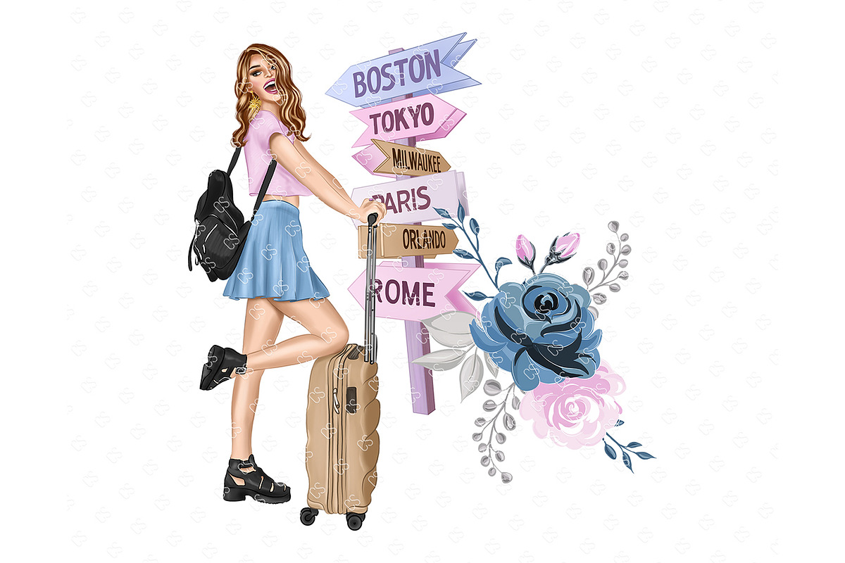 Travel Planner Clip Art Illustration, an Illustration by Collart Studio (Photo 5 of 6)
