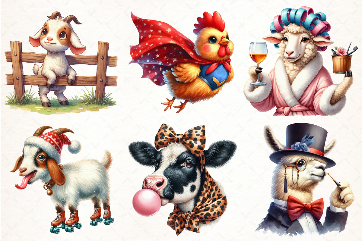 Funny Farm Animal Sublimation, an Illustration by Pixels.Craft (Photo 3 of 7)