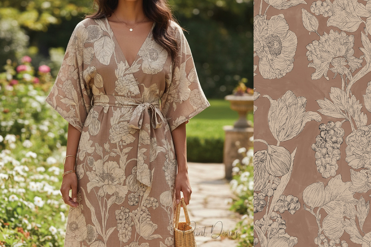Etched Terracotta Bloom, an Illustration by Print Diaries (Photo 3 of 4)